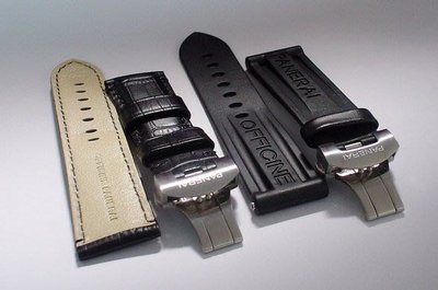 Suki~沛納海 原版 24收22 或22收20黑色矽膠錶帶 配蝴蝶扣