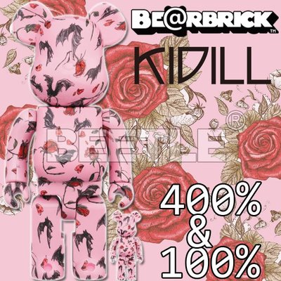 BEETLE BE@RBRICK KIDILL ERI WAKIYAMA ROSE 粉紅 玫瑰 蝙蝠 100 400%