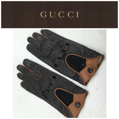 【皮老闆二店】 二手真品  Gucci  皮手套 手套   V2120-L314