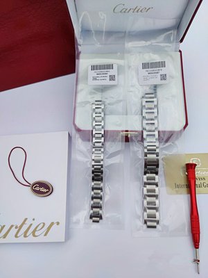 熱銷 適配Cartier卡地亞女士鋼表帶 鋼帶原裝女款藍氣球系列鋼男手表鏈可開發票
