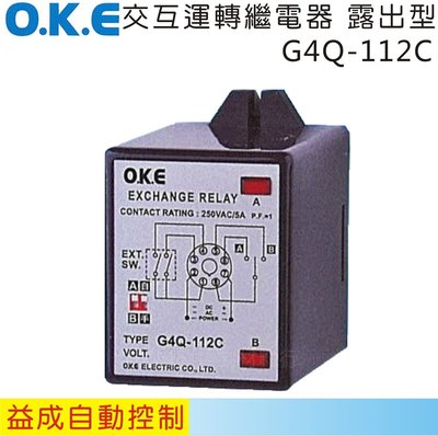【益成自動控制材料行】OKE交互運轉繼電器 露出型G4Q-112C