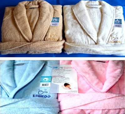 LIUKOO煙斗純棉100%超厚浴巾布超保暖浴袍2件免運貨到再付款台灣製