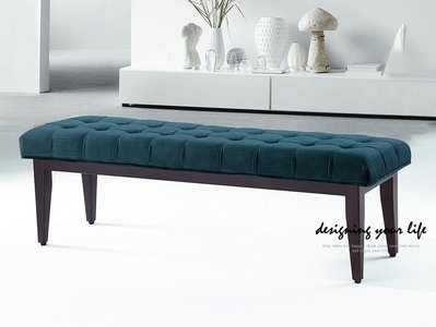 【設計私生活】丹曼5尺床尾椅、玄關椅-綠絨布(免運費)B系列174A