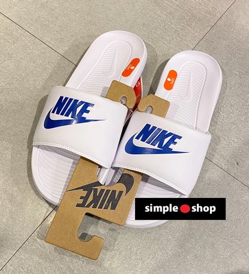 【Simple Shop】NIKE SLIDE 運動拖鞋 NIKE 基本款 氣墊拖鞋 白藍色 男款 CN9675-102