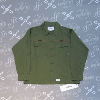 Dou Partner】WTAPS BUDS LS SHIRT COTTON 192BRDT-SHM02 軍襯軍綠色