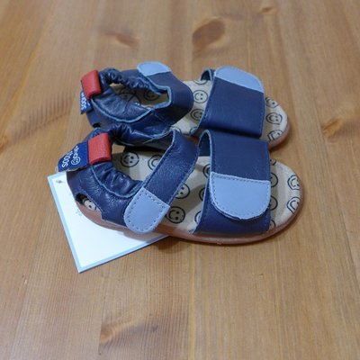 [[W&R]] ((0-24m)) shooshoos 健康透氣真皮膠底鞋 US6, US7 涼鞋款 (藍色)