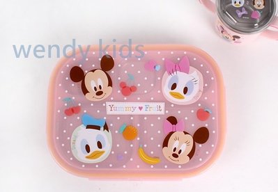 【現貨】【Wendy Kids】韓國進口 迪士尼 米妮 防燙樂扣型 有蓋 304不鏽鋼餐盤便當盒 分隔餐盒