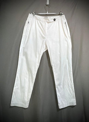 La Feta 鮮奶油白色錐形褲 九分休閒西裝小白褲 ankle pants