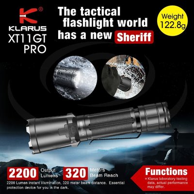 【錸特光電】KLARUS XT11GT PRO 2200流明 附原廠18650電池 強光戰術手電筒 一鍵爆閃 軍警 勤務