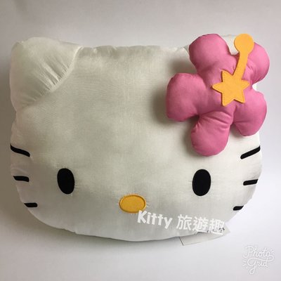 [Kitty 旅遊趣] Hello Kitty 靠墊 抱枕 沙發靠墊 凱蒂貓臉型 45週年紀念 居家裝飾 擺飾