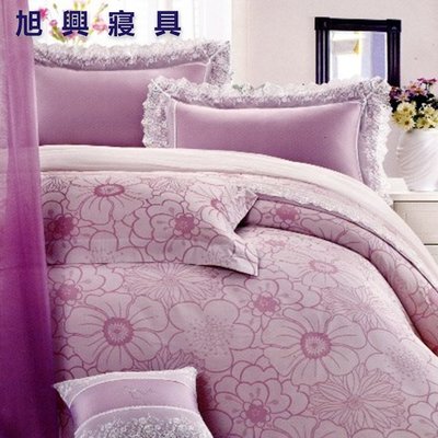 【旭興寢具】專櫃品牌 美國匹馬棉+不生菌纖維棉  雙人5x6.2尺七件式床罩組-LK-986A 台灣製造另有加大