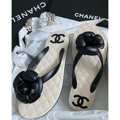 Chanel Sandals G34441黑色 山茶花 夾腳 拖鞋  尺寸齊全