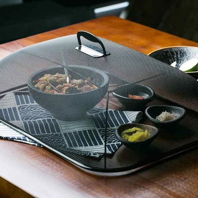 食物保溫罩 餐桌罩 不銹鋼菜罩防蒼蠅菜罩歐式長方形食物罩家用飯菜罩小號餐桌罩