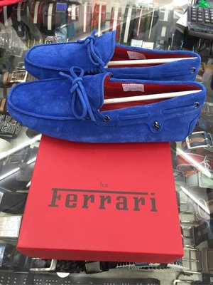 Tod's x Ferrari 法拉利 聯名款 寶藍色 麂皮 豆豆鞋 全新正品 男裝 歐洲精品 休閒鞋