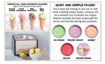 Cuisinart ICE-100 1台【美國原廠代/預購】DIY 義式冰淇淋機♥商業/居家1.4公升全自動 冰淇淋機