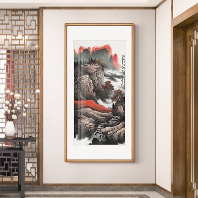 【熱賣精選】 高級感裝飾畫新中式走廊過道掛畫入戶玄關壁畫國畫山水畫茶室墻畫