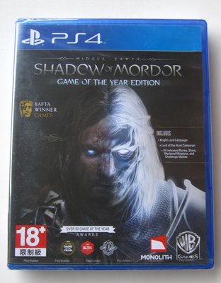 全新PS4 中土世界 魔多之影 年度英文版 shadow of mordor
