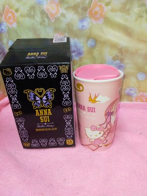 正版 三麗鷗 Hello Kitty 雙層陶瓷馬克杯 Anna Sui &amp; Hello Kitty 熱氣球款 馬克杯