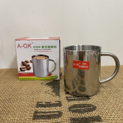 A-OK 美式雙層隔熱咖啡杯 260ml 隔熱杯 口杯 不鏽鋼咖啡杯 露營杯
