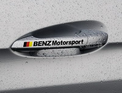 YP逸品小舖 BENZ Motorsport 門把貼紙 反光 防水 4條裝 C200 C250 C300 E350