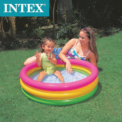 INTEX58924嬰兒游泳池家用兒童寶寶充氣游泳池洗澡戲水池加厚