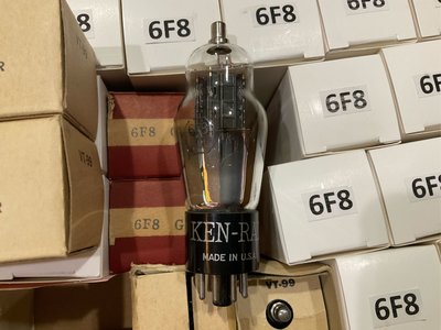 【杰士音響】美國KEN-RAD 6F8G (VT-99) 黑肋屏，6SN7始祖替代管，全新庫存品，ㄧ標1支