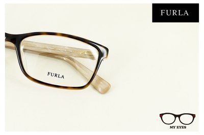 【My Eyes 瞳言瞳語】Furla 義大利品牌 虎斑雙色膠框光學眼鏡 日式可愛風格 粉嫩蝴蝶結 (VU4840)
