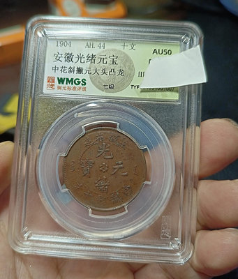 真品古幣古鈔收藏安徽省造光緒元寶當制錢十文大頭龍aj013