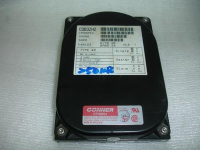 【電腦零件補給站】Conner CP30254 250MB IDE 3.5吋硬碟(286/386/486 3.5吋硬碟)