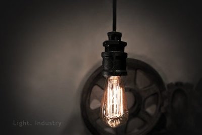 【 輕工業家具 】復古金屬黑鐵水管吊燈(單頭)-工業風鐵管餐廳客廳廚房吧檯燈具