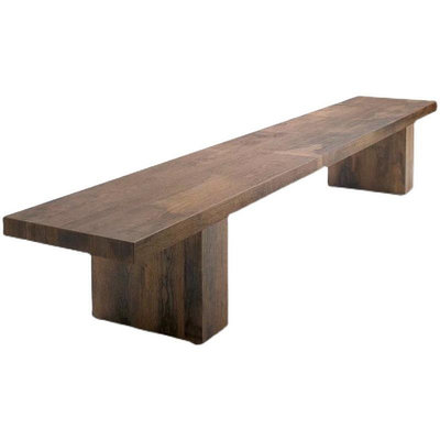 居家佳:北歐代實木長條凳原木自然邊長凳條凳客廳長板凳簡約椅凳床尾凳
