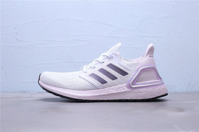 Adidas Ultra Boost 20 針織 白 紫 粉 休閒運動慢跑鞋 女鞋 EG0762【ADIDAS x NIKE】