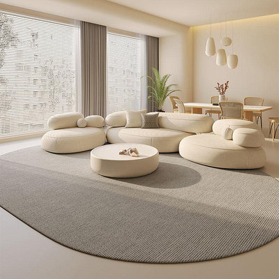 奶風地毯客廳輕奢高級家用沙發茶幾毯簡約臥室房間免洗可擦地墊