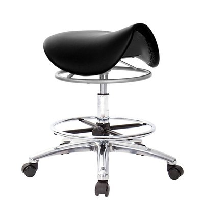 GXG 馬鞍型 工作椅 (寬鋁腳+電金踏圈) 拉環升降款 型號T04 LU1XK
