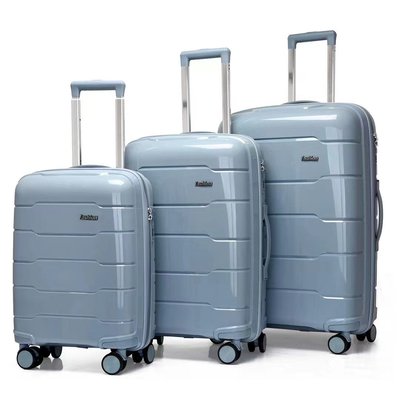 PP材質防爆拉鏈三件套旅行箱寸行李箱萬向輪旅行拉桿登機箱