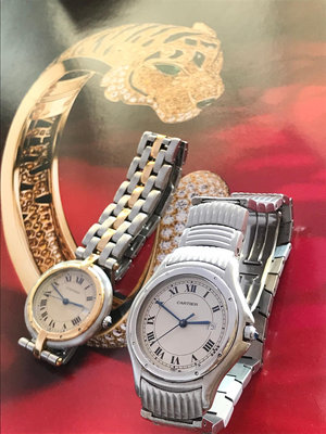Cartier 附原廠盒 全不銹剛 panthere 美洲豹 女錶