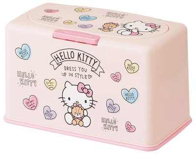日本 Hello Kitty 口罩收納盒 可收納60枚 衛生 收納小物 防塵防霾 置物盒 放置【全日空】