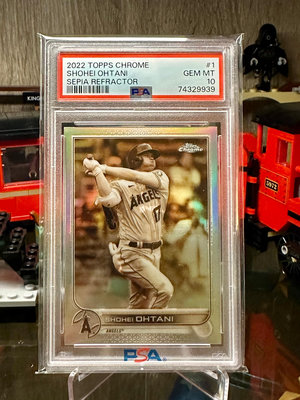 大谷翔平Shohei Ohtani 2022 topps Chrome sepia 金屬特卡Psa10