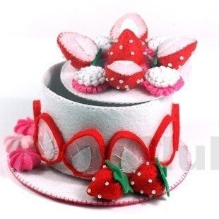 【免剪裁】不織布DIY材料包小蛋糕首飾盒草莓之蜜蛋糕