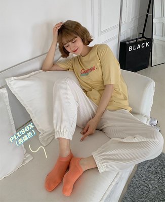 襪子系列 PLUSOX 韓國字母豎條襪子女短襪淺口ins船襪夏季薄款低幫潮透氣