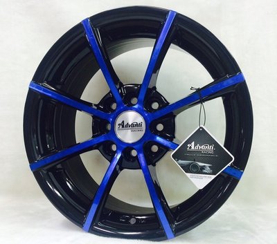 全新鋁圈 wheel ADV-01 16吋鋁圈 4孔100 4孔114.3 八孔 黑套藍