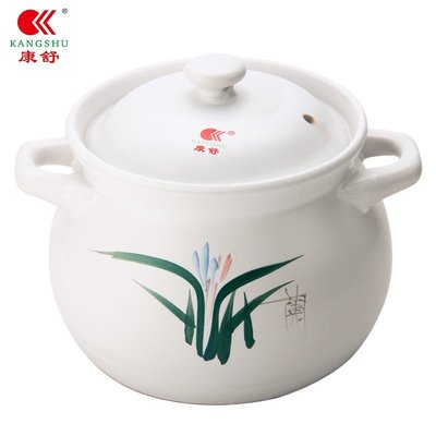 康舒湯鍋陶瓷大容量5300ml家用特大號砂鍋白色耐高溫直燒瓦鍋子，特價特價