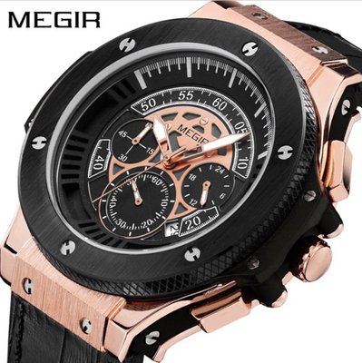 【潮裡潮氣】美格爾MEGIR新款男士手錶時尚防水多功能運動手錶2035G
