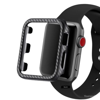 適用於蘋果手錶Apple Watch 123456代碳纖維錶殼蘋果手錶保護殼 40邊框 iwatch 6代保護套