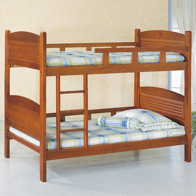 【在地人傢俱】24 輕鬆購-凱德柚木色3.5尺雙層床/上下舖雙人床架~四分床板 GD114-1