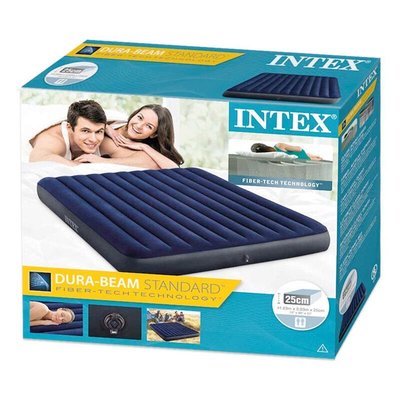 【INTEX】經典雙人特大(新款FIBER TECH)充氣床墊-寬183cm (64755)