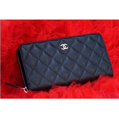 Chanel A82370 Zip Wallet 荔枝紋 拉鍊長夾 黑色金 CC現貨