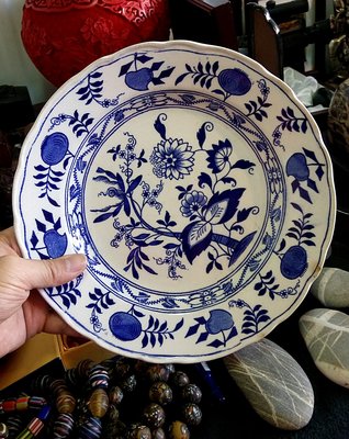 麥森MEISSEN早期還未成立正式公司之前所生產之古董青花瓷盤