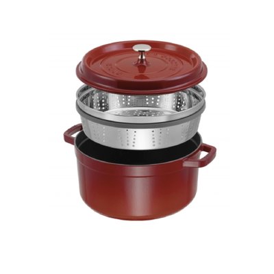 法國 Staub 26公分 圓鍋 鑄鐵鍋 含蒸鍋 6色可選