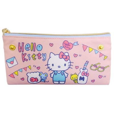 《散步生活雜貨-文具散步》日本進口 Sanrio - Hello Kitty 凱蒂貓 兩面式 粉紅色 鉛筆盒 筆袋